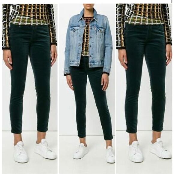 J. Brand Zion Velvet Crop Skinny Jeans in Asphalt Size 26 - Picture 10 of 14